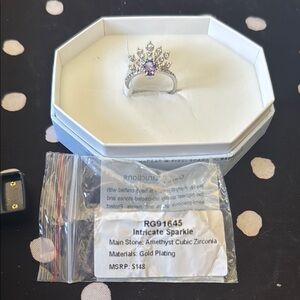 Intricate Sparkle Amethyst Ring BP 91645